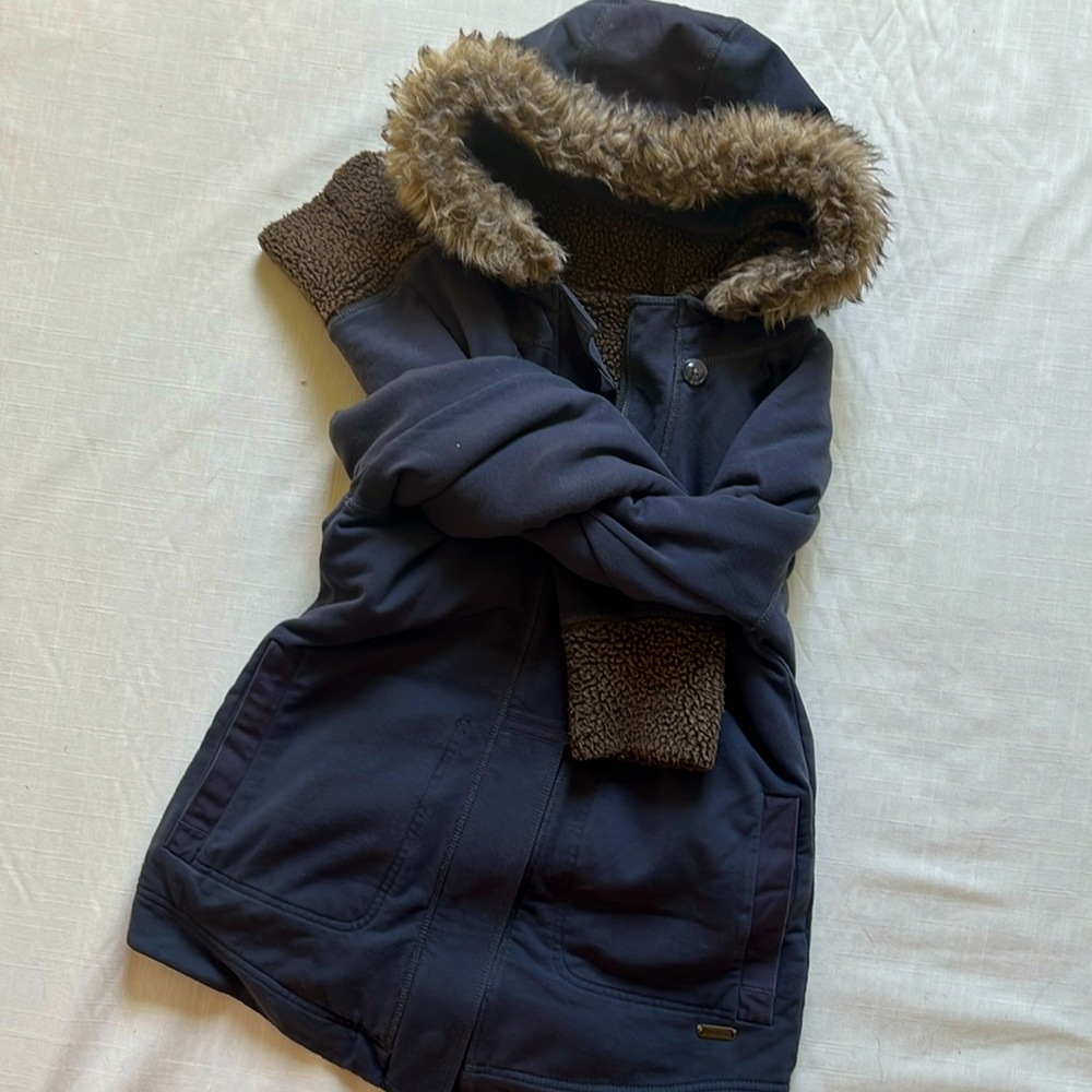 Eddie Bauer Faux Fur Trim Sherpa Lined Coat